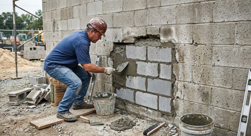 Cinder Block Wall Repair in Chandler, AZ