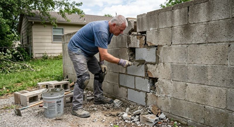 Cinder Block Wall Repair in Phoenix, AZ