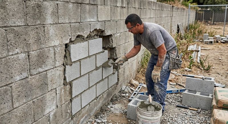 Cinder Block Wall Repair in Maricopa County, AZ
